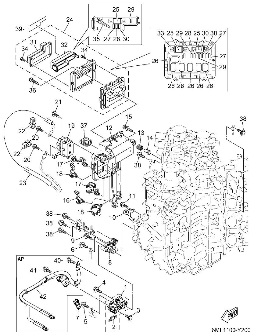 Yamaha F350BST, FL350BST ELECTRICAL 3 parts diagram